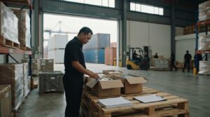 مدارک ترخیص کالا از مالزی در کنار محموله تجاری و اسناد گمرکی